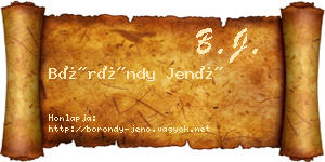 Böröndy Jenő névjegykártya