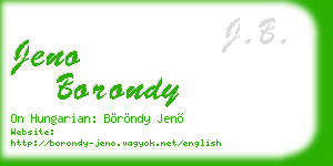 jeno borondy business card