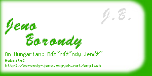 jeno borondy business card